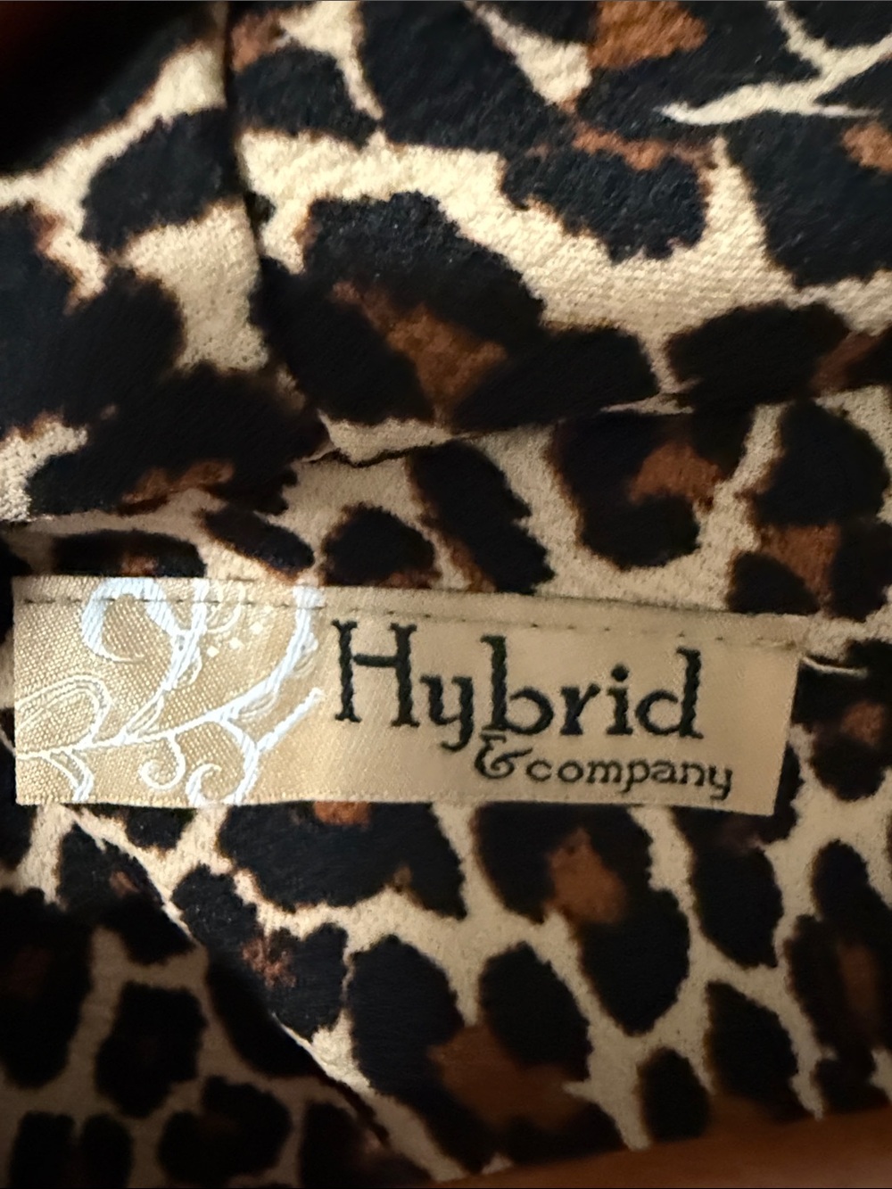 Hybrid & company Leopard Print Draped Open Front Jacket - Brown & Black - Picture 2 of 5